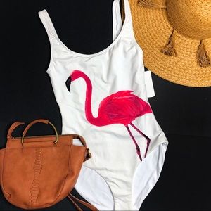 Anthropologie Onia Kelly One Flamingo Swimsuits